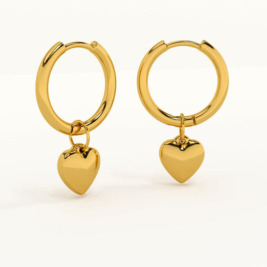 Heart hoop earrings