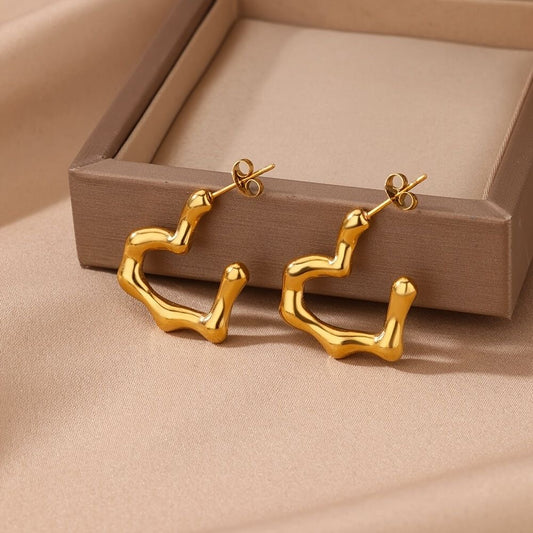 Golden heart earrings
