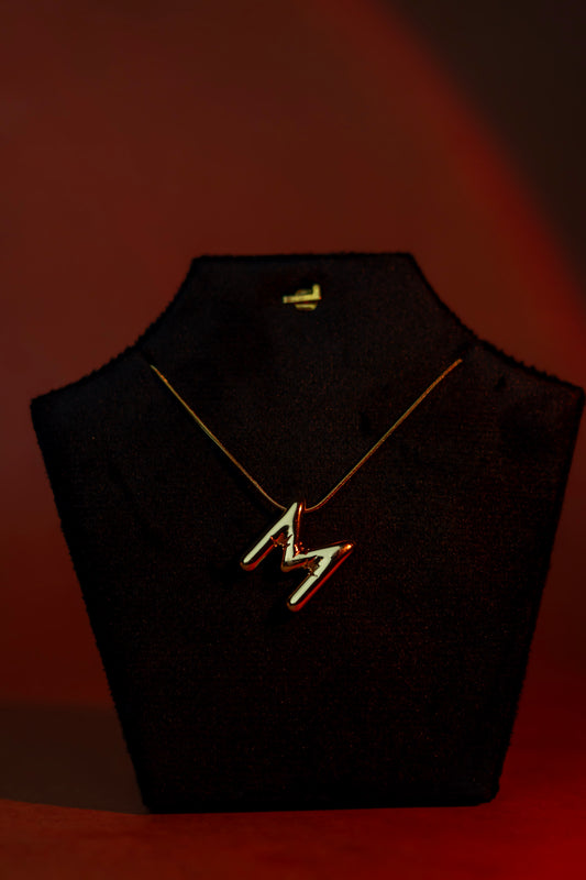 Elegant initial “M” pendant