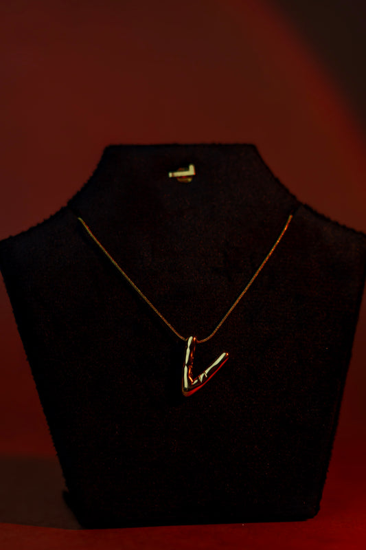 Elegant initial “V” pendant