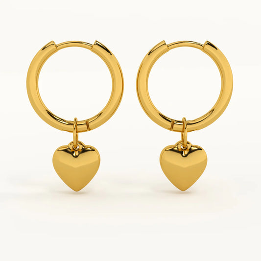 Heart hoop earrings