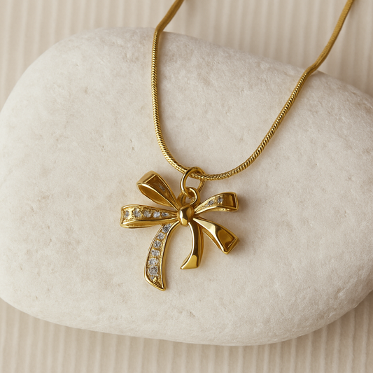 Golden ribbon pendant