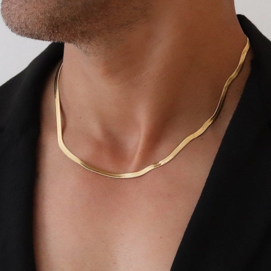 Gold herringbone chain